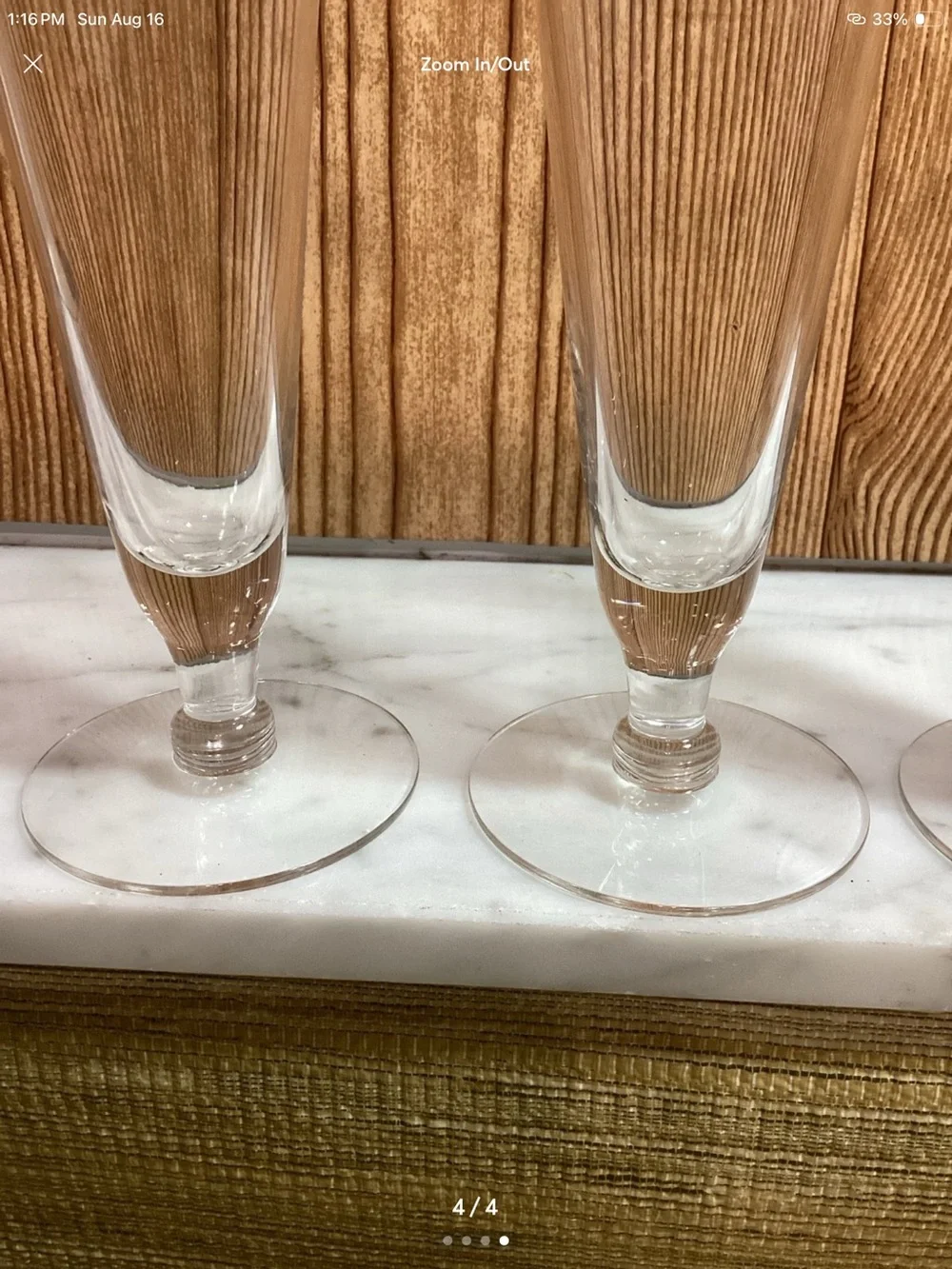 Crystal Etched Pilsner Flutes - Clear Glass (Set of 3)
